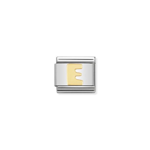 NOMINATION CLASSIC LINK LETTER E IN 18K GOLD
