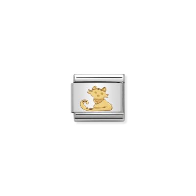 NOMINATION CLASSIC LINK WITH GOLD SITTING CAT