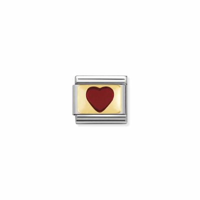 NOMINATION CLASSIC LINK RED HEART IN 18K GOLD