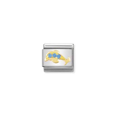 NOMINATION CLASSIC LINK DOLPHIN WITH BLUE STONES