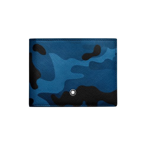 Montblanc Sartorial Wallet 4cc with Money Clip Blue Camouflage