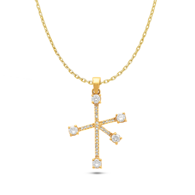 A 14ct Yellow Gold Southern Cross Diamond Pendant