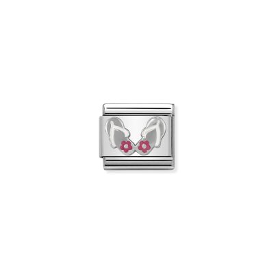 NOMINATION CLASSIC LINK FLIP-FLOPS IN ENAMEL & 925 SILVER