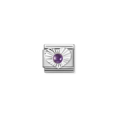 NOMINATION CLASSIC LINK, SILVER HEART, AMETHYST