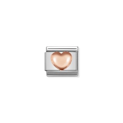 NOMINATION CLASSIC LINK RAISED HEART IN 9K ROSE GOLD