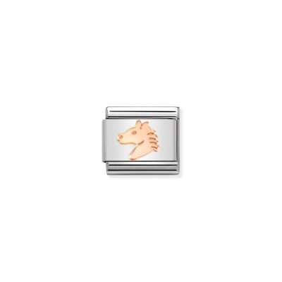 NOMINATION CLASSIC LINK HEAD OF HORSE IN 9K ROSE GOLD