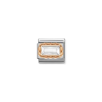 NOMINATION CLASSIC LINK, WHITE CZ IN ROSE GOLD