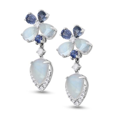 18ct White Gold Moonstone Transformative Earrings