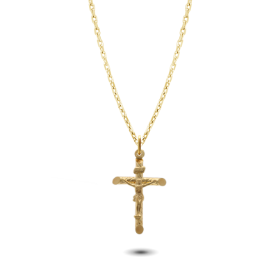 9ct Yellow Gold Traditional Crucifix Cross Pendant