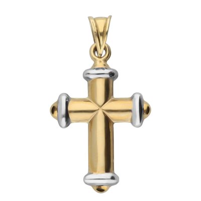 A 9ct Bi-Colour Gold Cross Pendant
