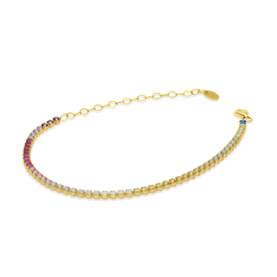 9ct Yellow Gold Ombre Tennis Bracelet