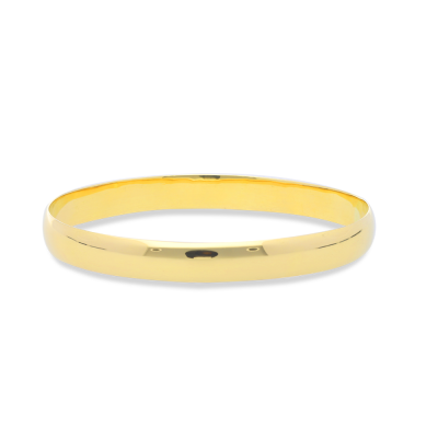 A 9ct Yellow Gold Half Round Solid Bangle