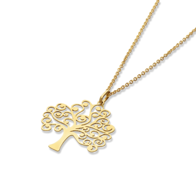 9ct Yellow Gold Filigree Tree of Life Pendant