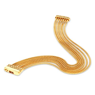 18ct Yellow Gold Multi-Strand Popcorn Link Bracelet - Image 2