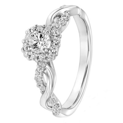 Diamond Ring White Gold Twisted Band