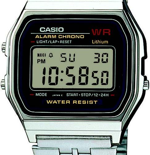 CASIO RETRO SILVER BLACK DIGITAL