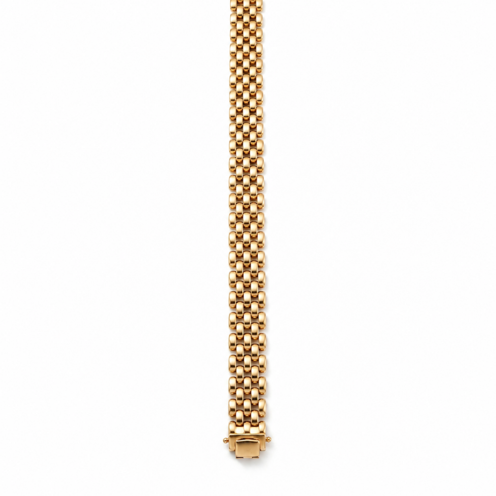 9K Yellow Gold Panther Link Bracelet 20cm