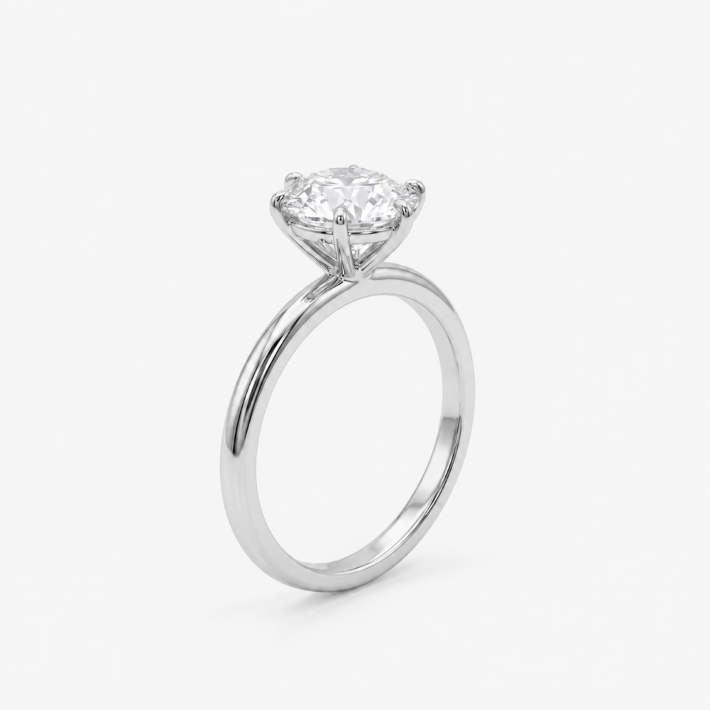 Platinum 1.52ct Lab-Grown Round Diamond Solitaire Engagement Ring
