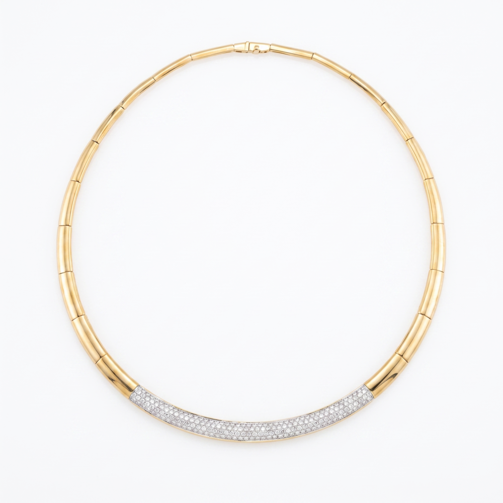 18K Yellow Gold 2.33ct Round Brilliant Diamond Fancy Necklace