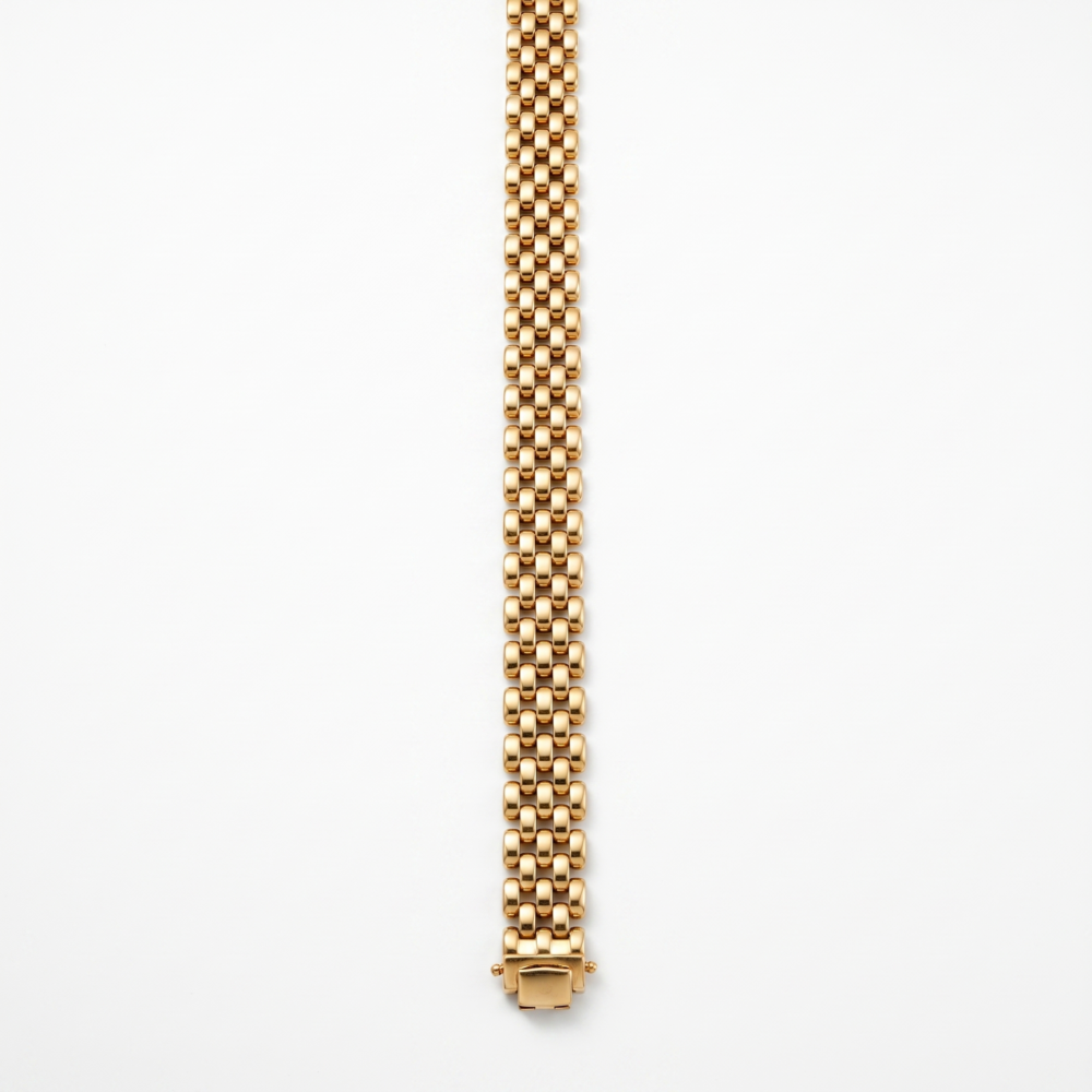 9K Yellow Gold Panther Link Bracelet 20cm