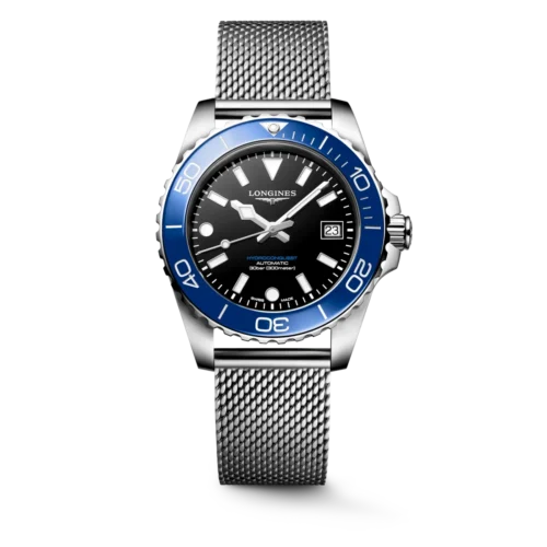 Longines HydroConquest L37794906 black dial steel bracelet