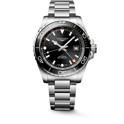 Longines HydroConquest GMT L38904566 black dial stainless steel bracelet